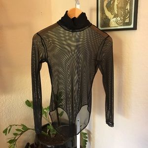 American Apparel Micromesh Turtleneck Bodysuit S